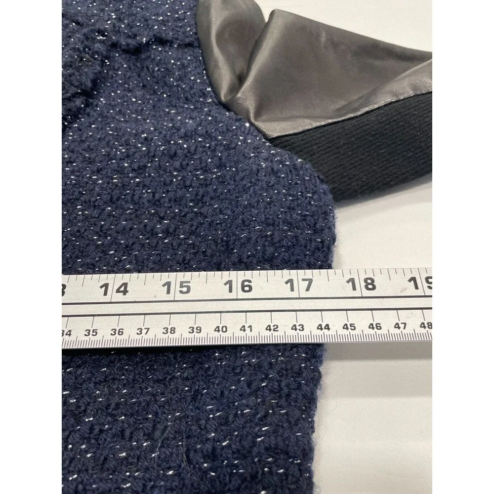 Rebecca Taylor Tweed Leather Fringe Moto Jacket - Picture 8 of 9